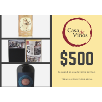$500 Casa De Vinos Voucher