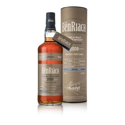 Benriach 9yo 2008 Peated Port Cask 2047 Single Malt Scotch Whisky 30ml