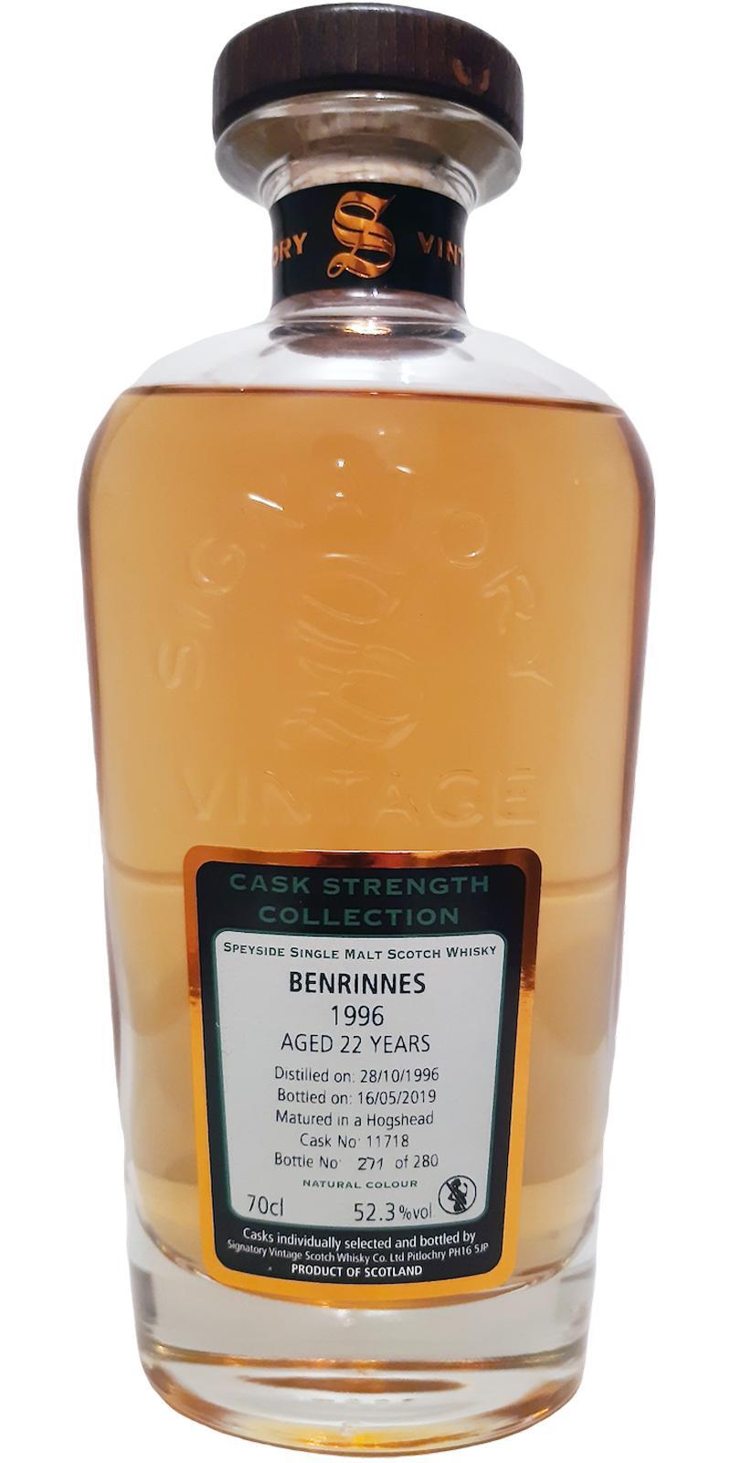 Benrinnes 22 Years Old 1996 Single Malt Scotch Whisky By