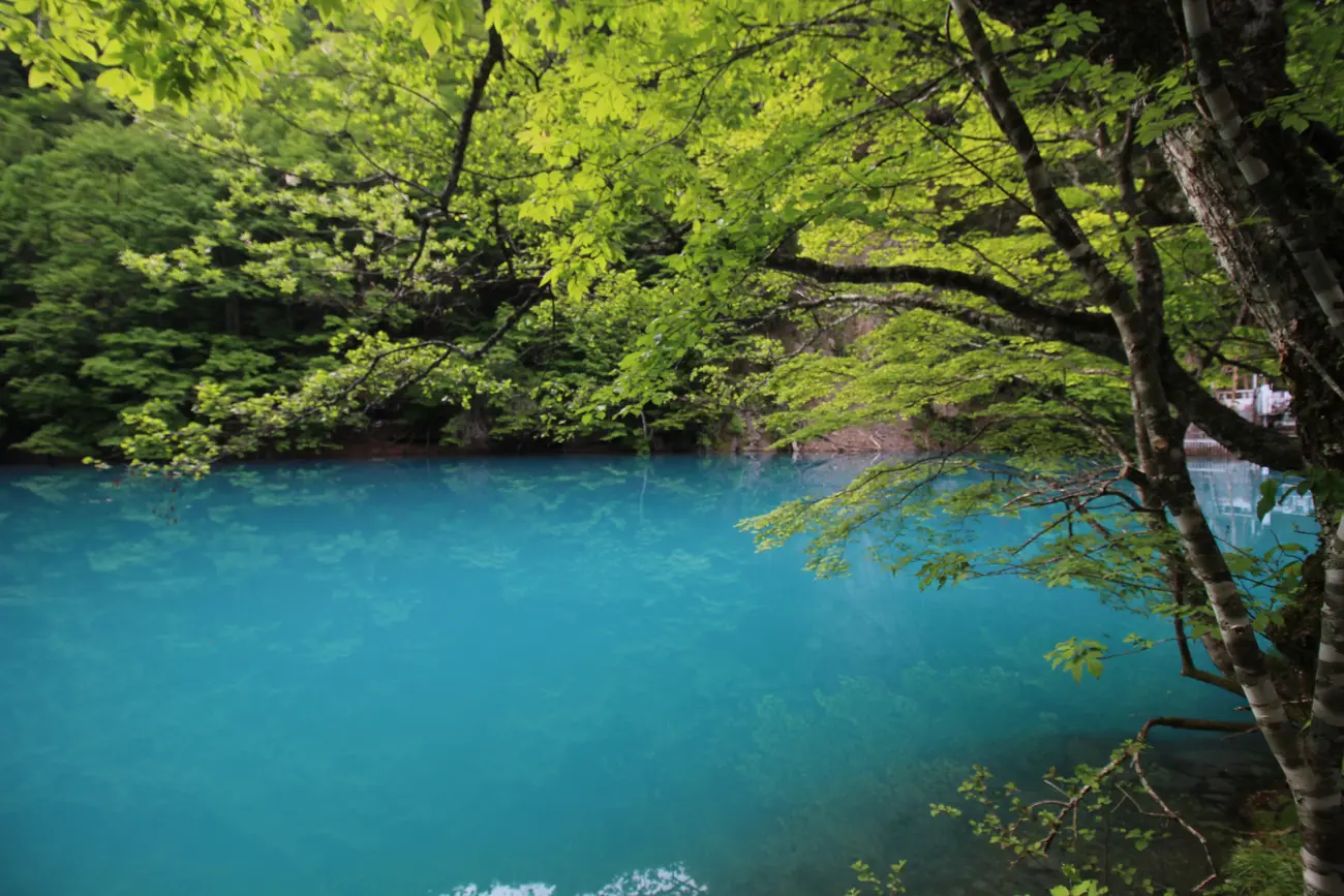 Lake and surrounding mountains in the Ikawa area of Shizuoka